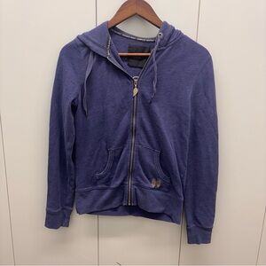 Victoria’s Secret SuperModel Essentials Zip Up Mcbling Hoodie Blue Womens Small